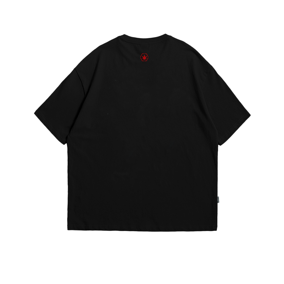 Stoned Rising Naga : Lucky Black Varsity Logo T-Shirt