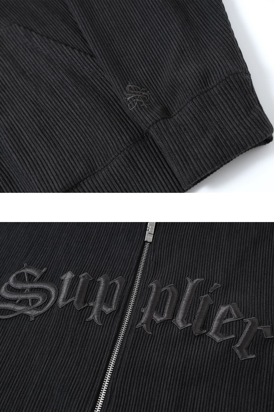 Supplier : Pleats Zip Hoodie Black