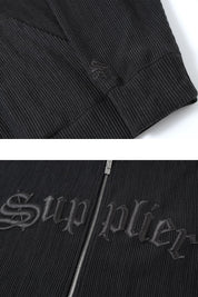 Supplier : Pleats Zip Hoodie Black
