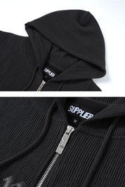 Supplier : Pleats Zip Hoodie Black