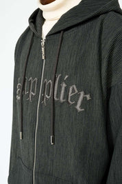 Supplier : Pleats Zip Hoodie Black