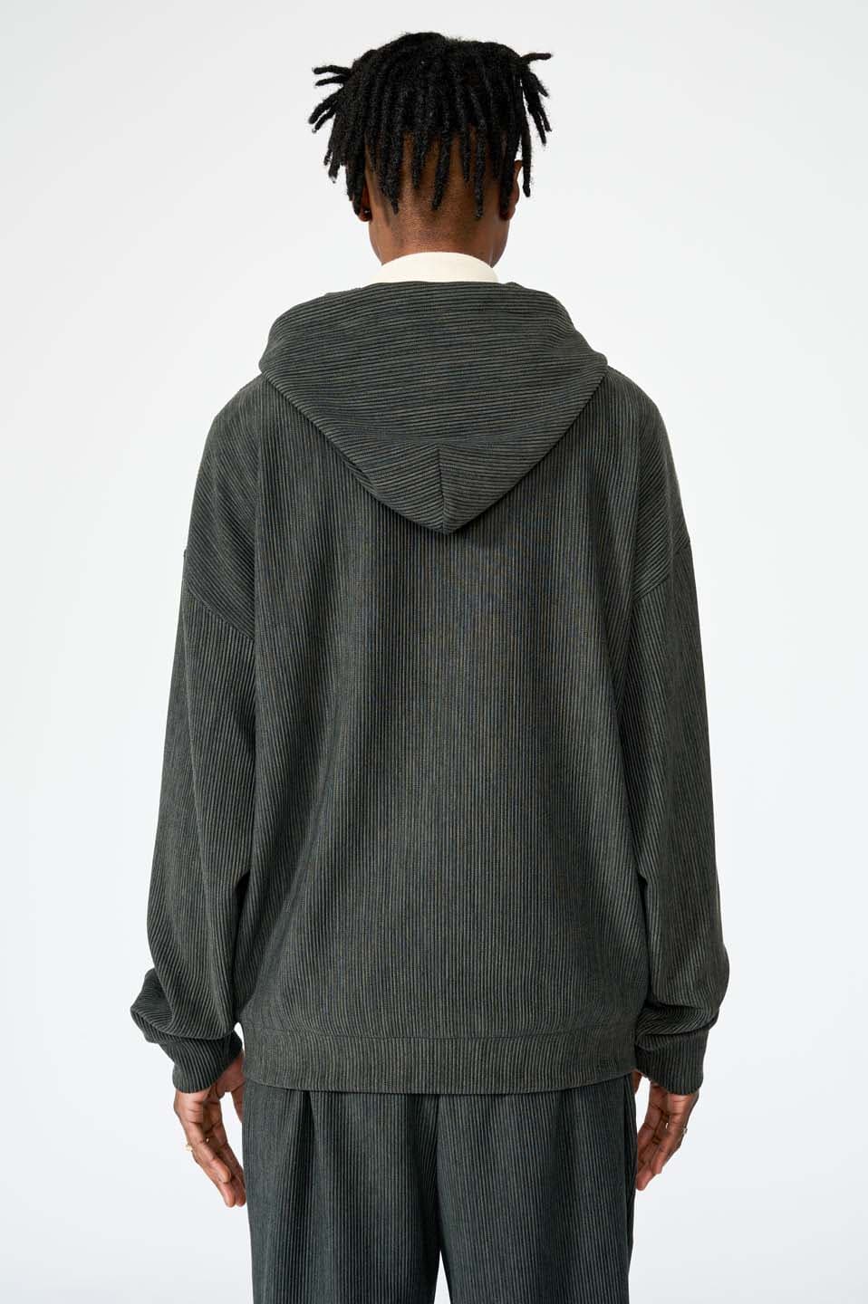 Supplier : Pleats Zip Hoodie Black