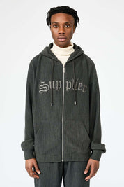 Supplier : Pleats Zip Hoodie Black