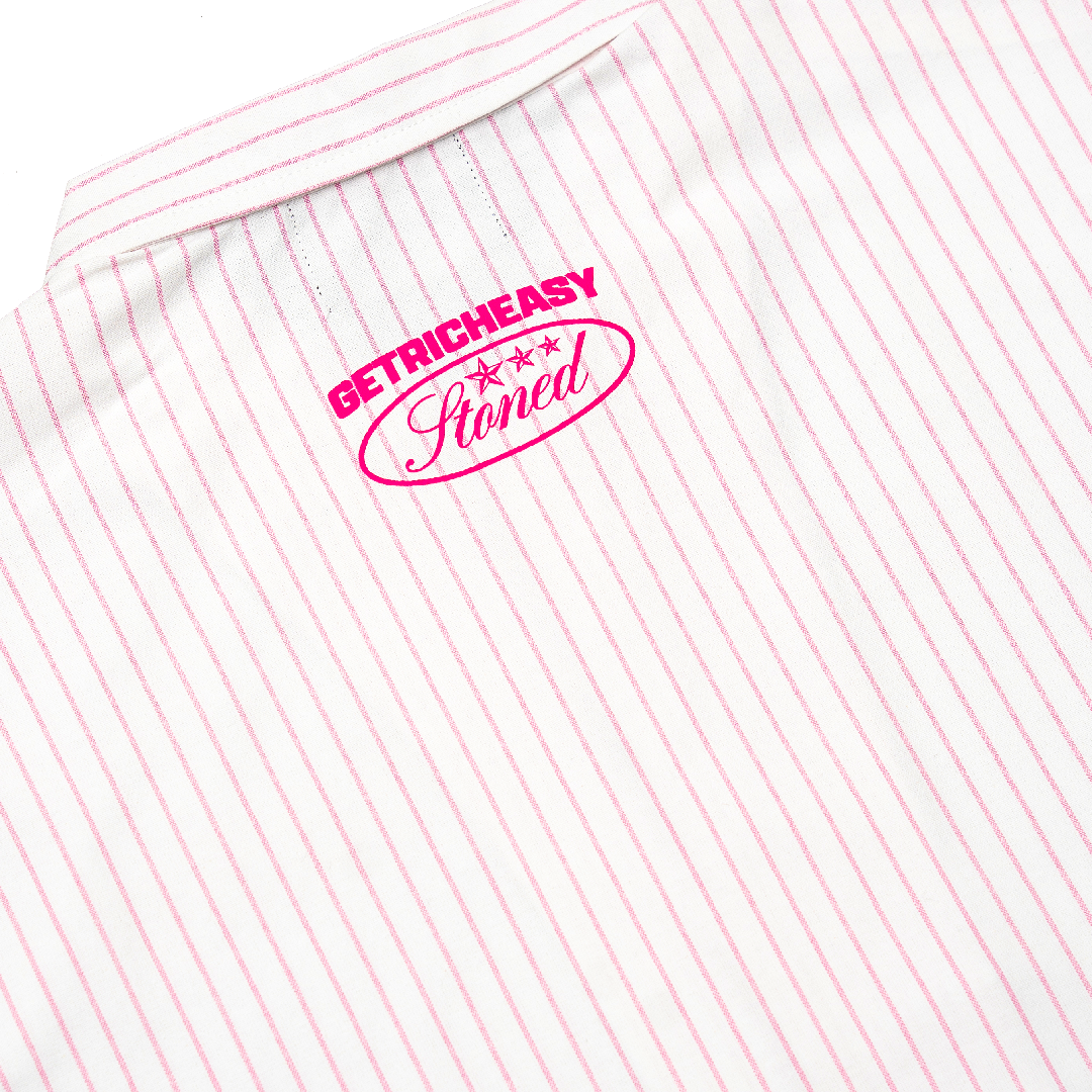 Stoned x GRE : Stripe Shirt White Pink