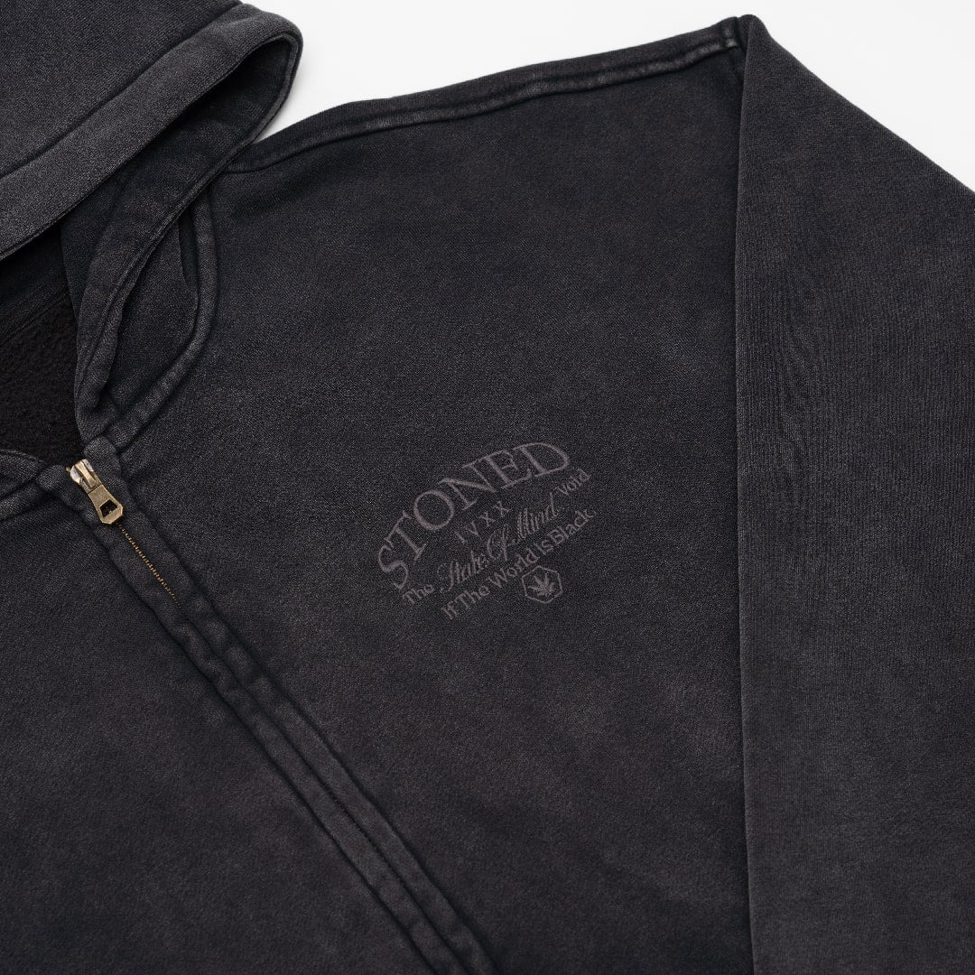 Void : Vintage Washed Zip Hoodie Black