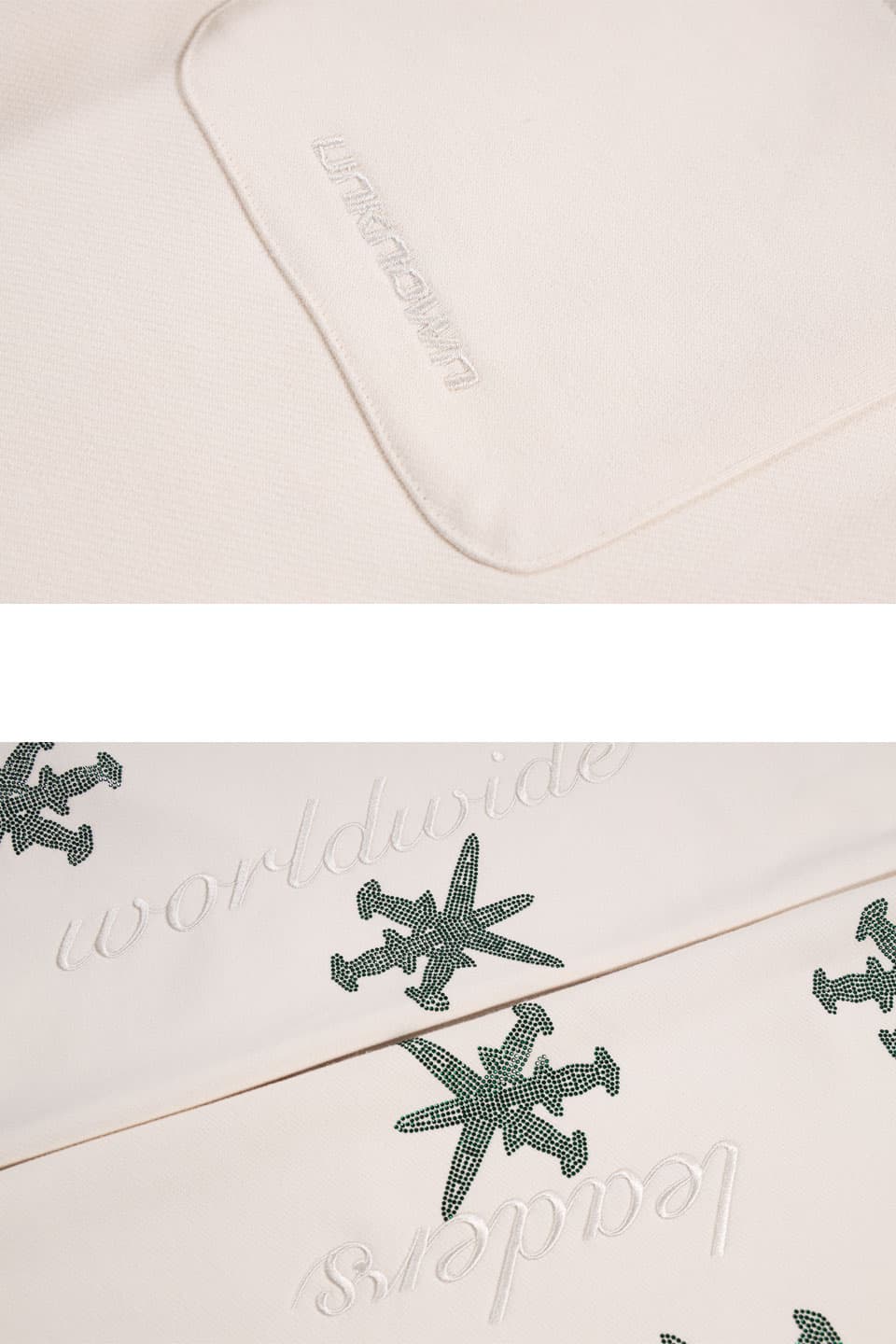 Unknown : Cream & Green Dagger Rhinestone Joggers