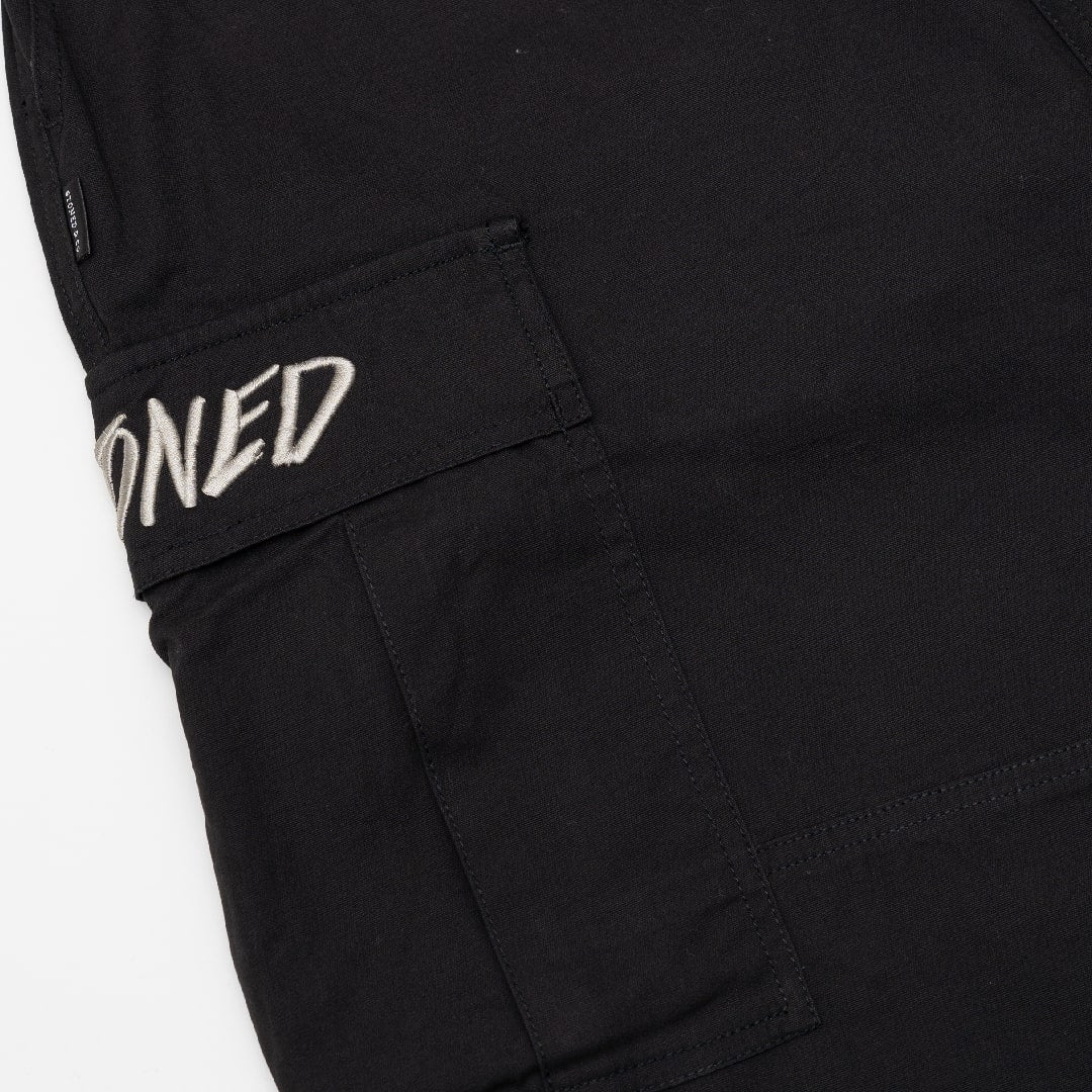 Void : Wide Fit Cargo Pants Black