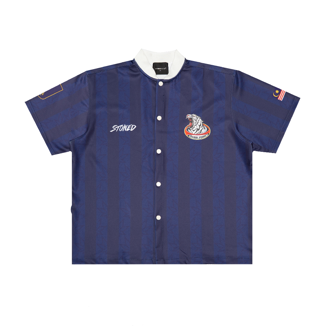 STONED x PDRM RUGBY : Championship Baseball Shirt Navy
