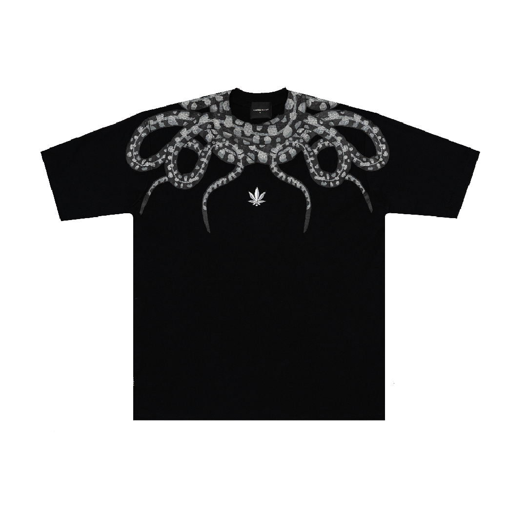 Golden Jade : All Over Snake Tee Black