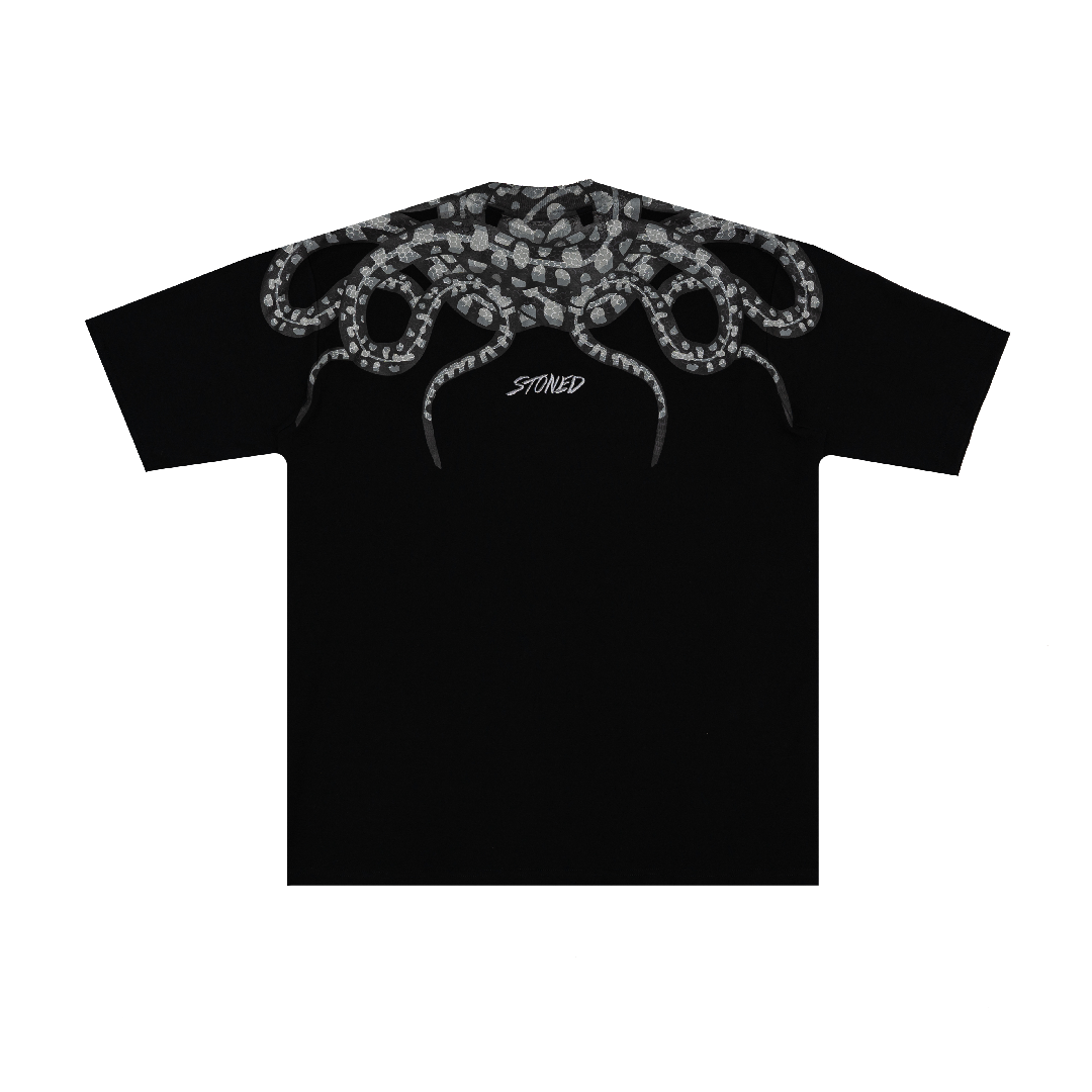 Golden Jade : All Over Snake Tee Black