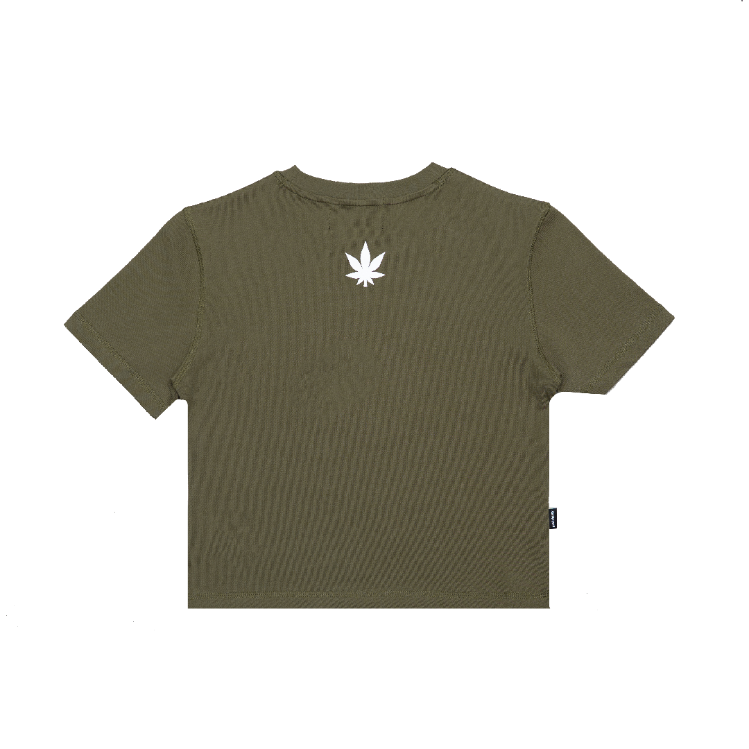 Stoned x GRE : Crop Top Olive