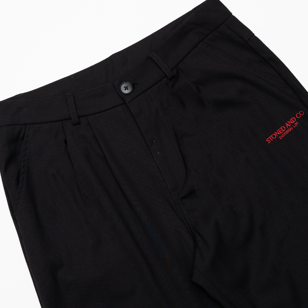Stoned x Dickson Lim : Wide-Leg Trousers Black
