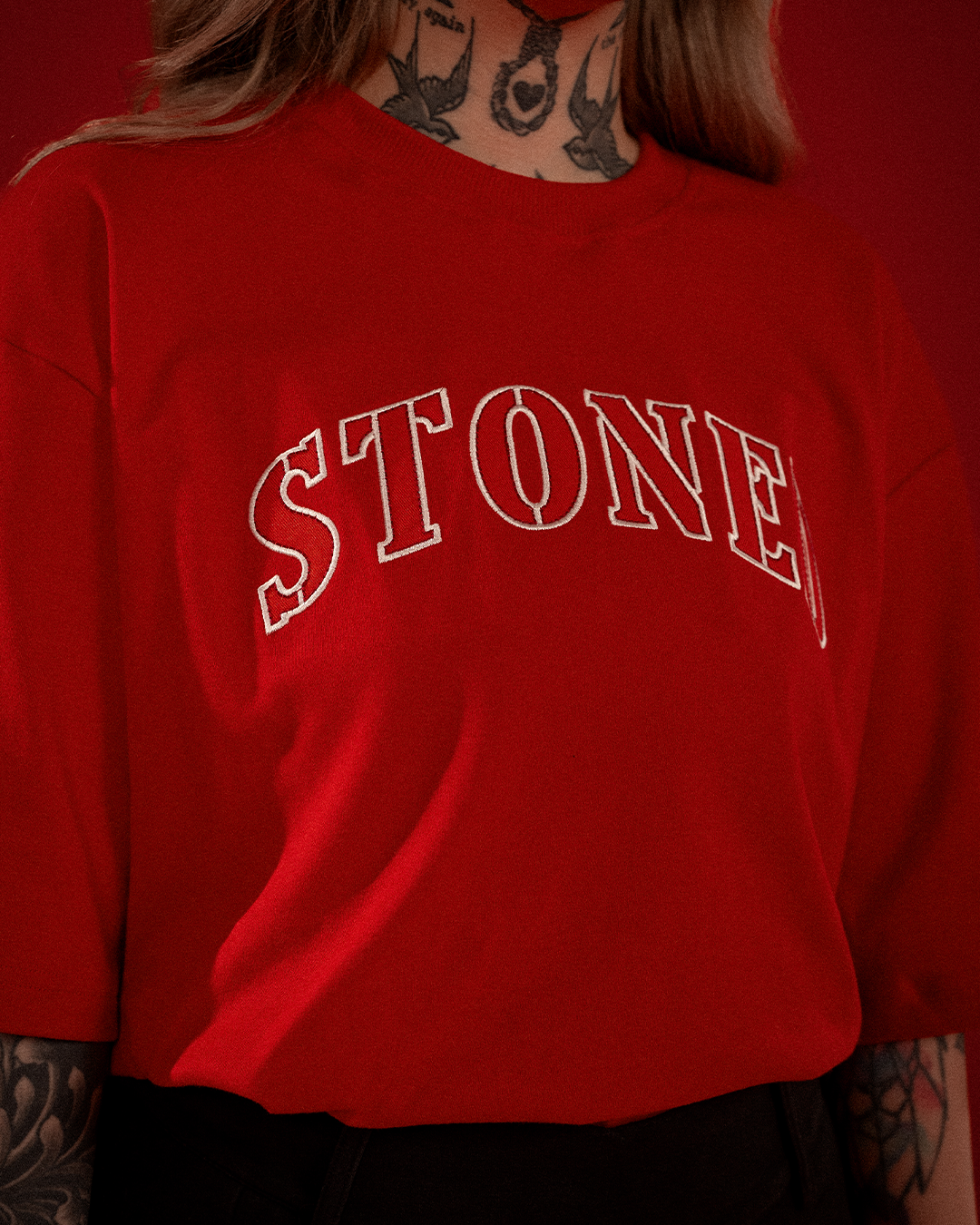 Stoned Rising Naga : Lucky Red Varsity Logo T-Shirt