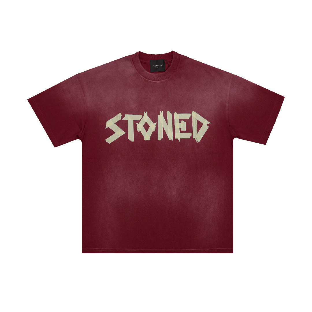 Golden Jade : Stoned Tape Wash Tee Red