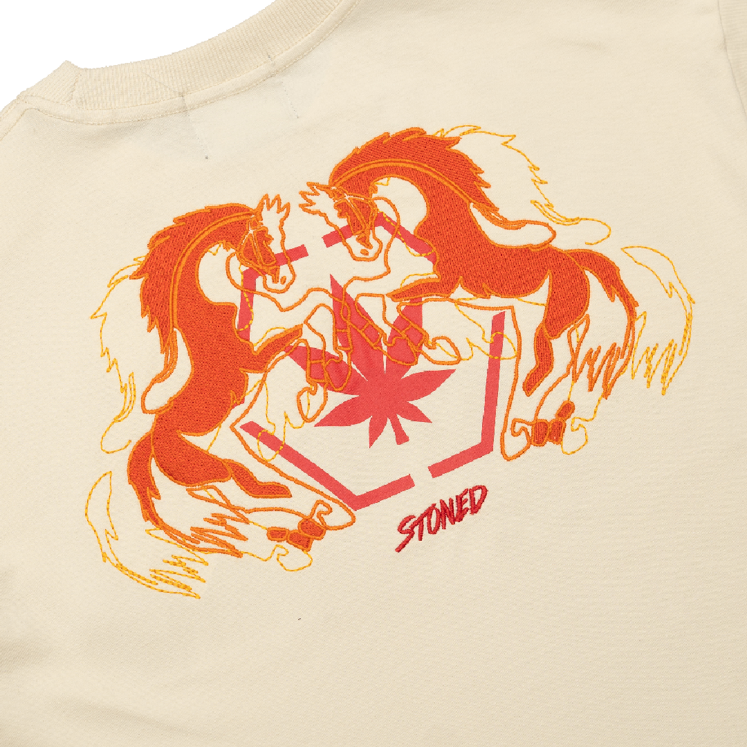 Dark Horse : Twin Horses Tee Beige
