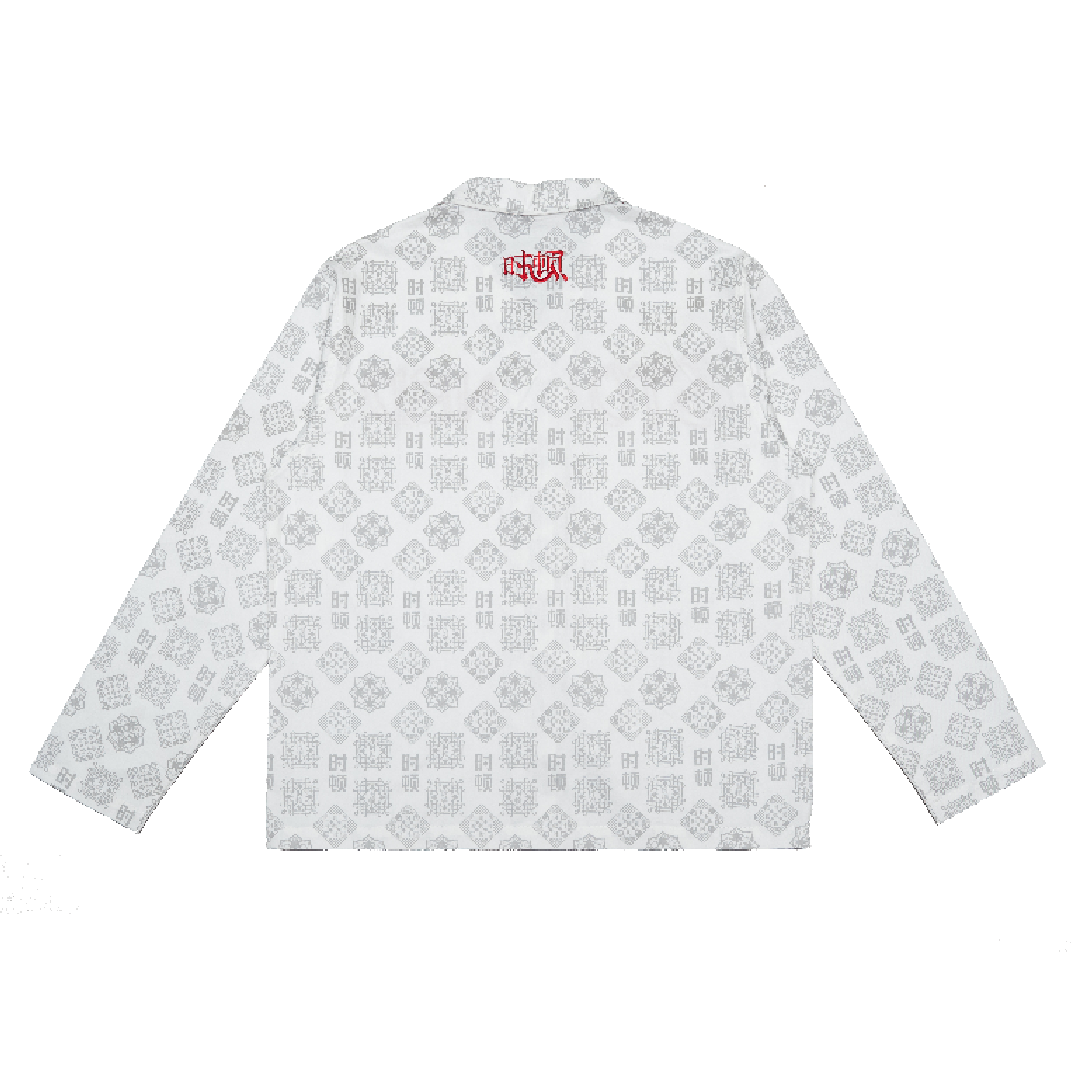 Golden Jade : Monogram Tang Suit Shirt White