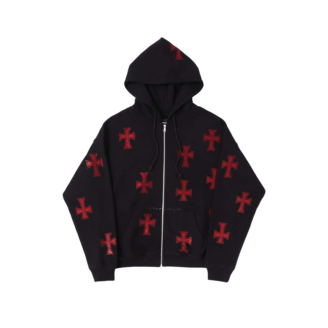 Black jumper with red crosses online