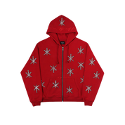 Unknown : Black Outline Dagger Rhinestone Red Hoodies