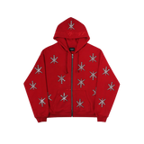 Unknown : Black Outline Dagger Rhinestone Red Hoodies