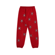 Unknown : Black Outline Dagger Rhinestone Red Joggers