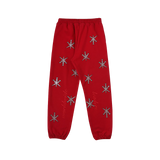 Unknown : Black Outline Dagger Rhinestone Red Joggers