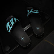 Stoned : Logo Sandals Black Tiffany