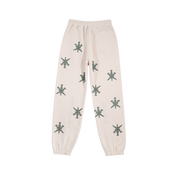 Unknown : Cream & Green Dagger Rhinestone Joggers