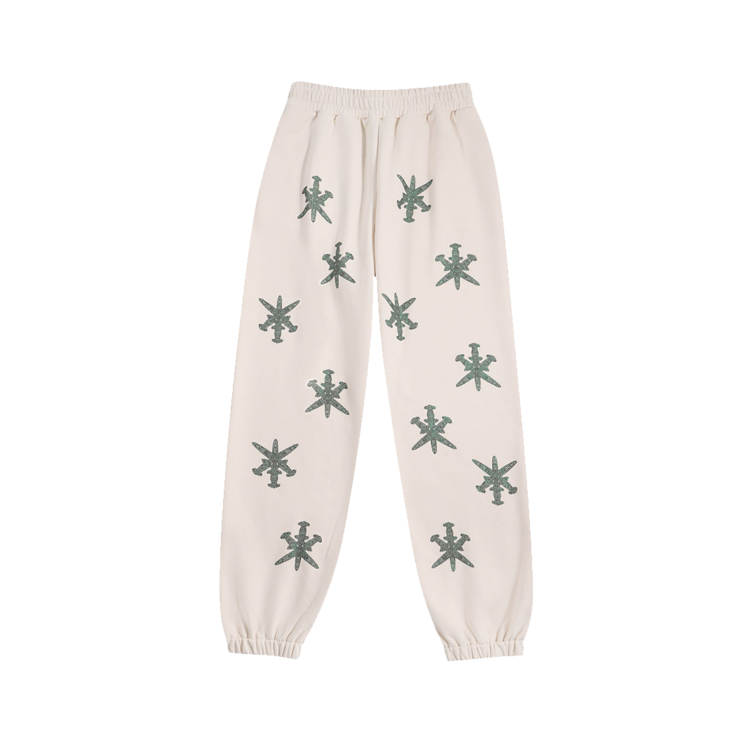 CreamGreenDaggerRhinestoneJoggersFront.png
