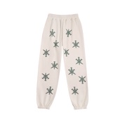 Unknown : Cream & Green Dagger Rhinestone Joggers