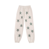 Unknown : Cream & Green Dagger Rhinestone Joggers