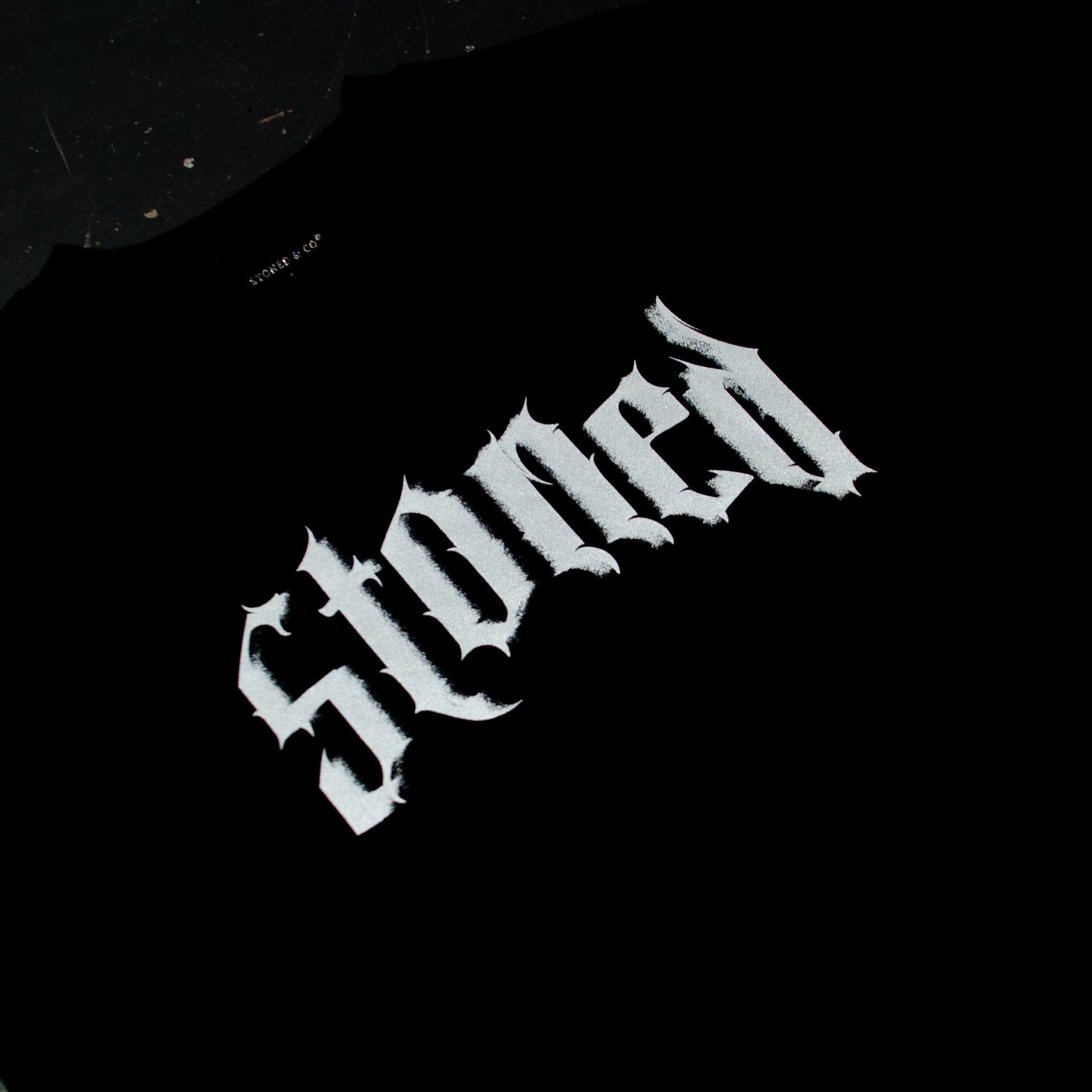 Stoned Blessed : Reflective Logo Tee Black – Stoned & Co Group