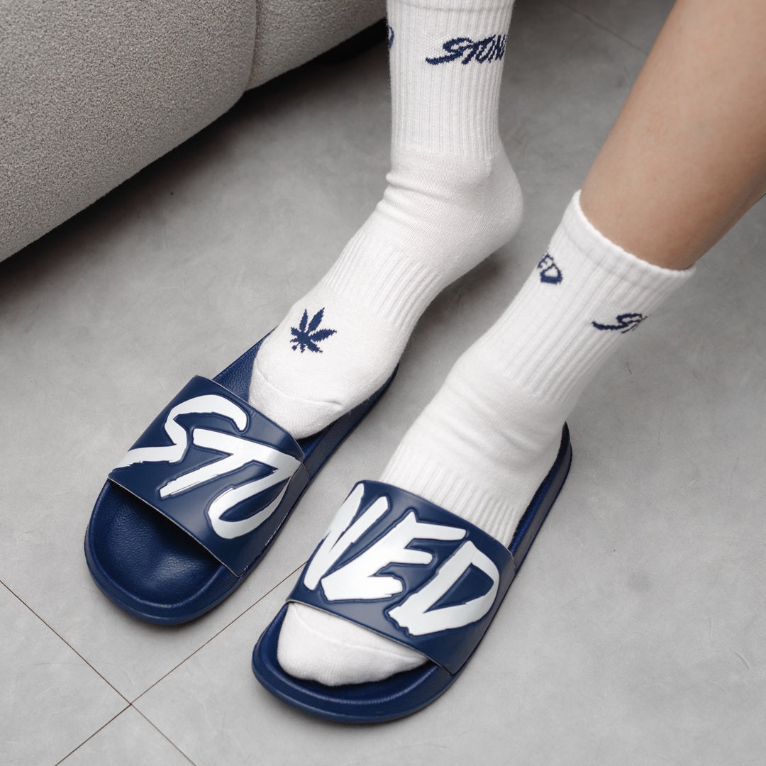 Stoned : Genetic Socks White Navy