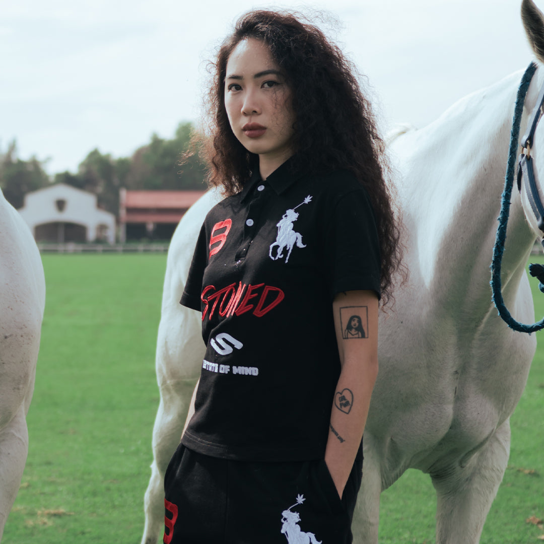 Dark Horse : Eight Women Polo Shirt Black