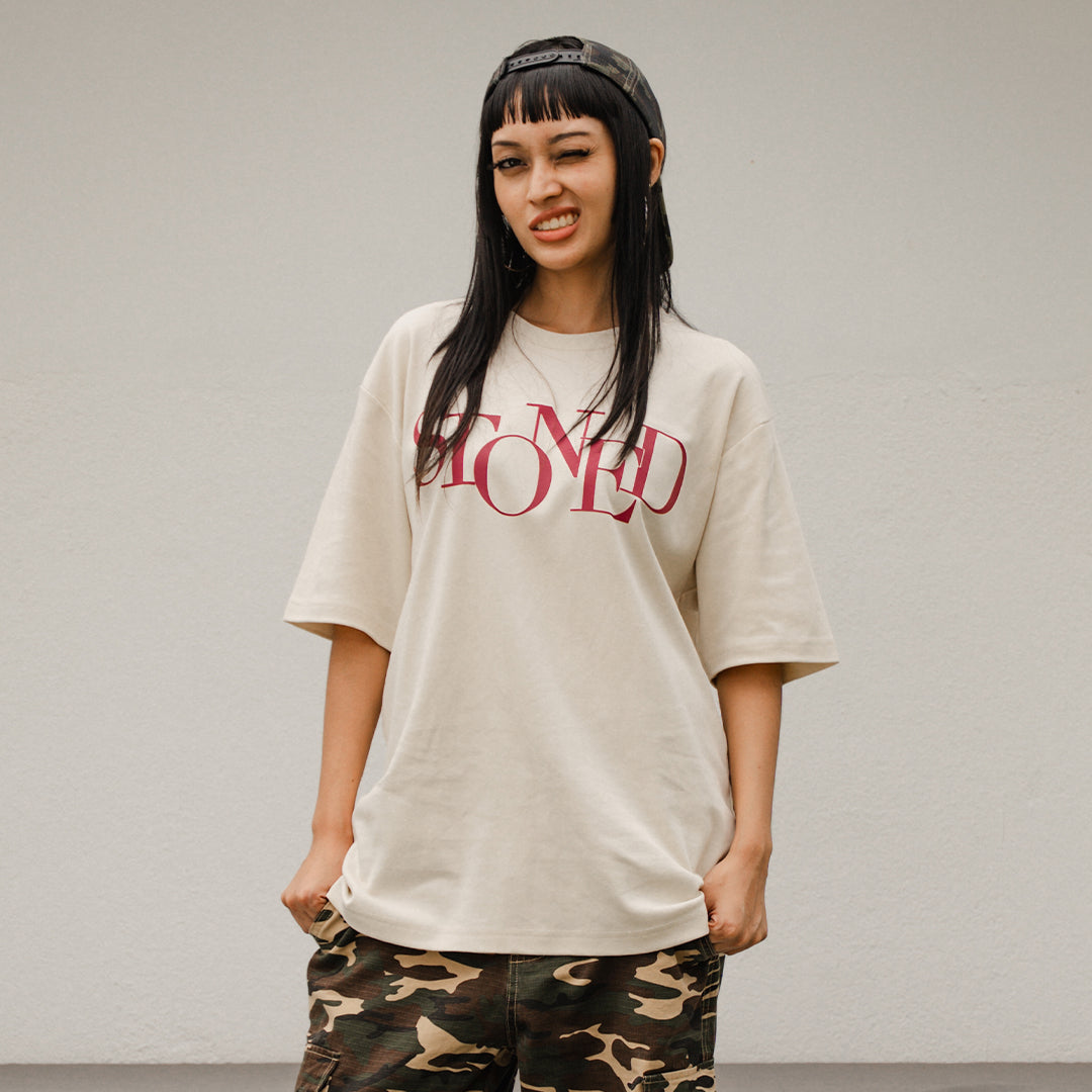 Blessed25 : Finished Logo Tee Beige