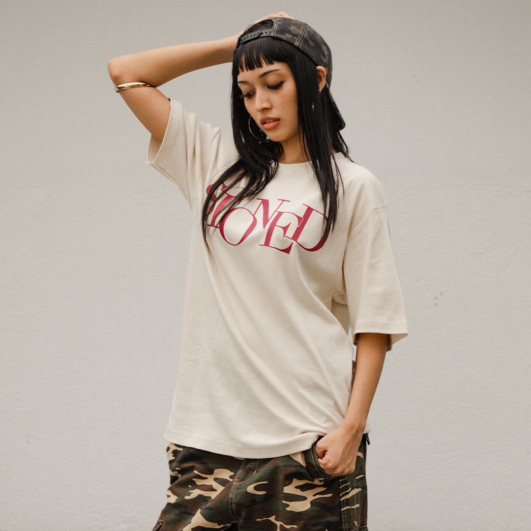 Blessed25 : Finished Logo Tee Beige