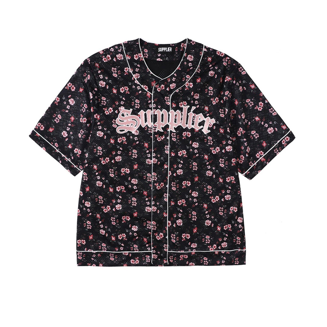 FlowerMeshBaseballShirtBlackFront.jpg