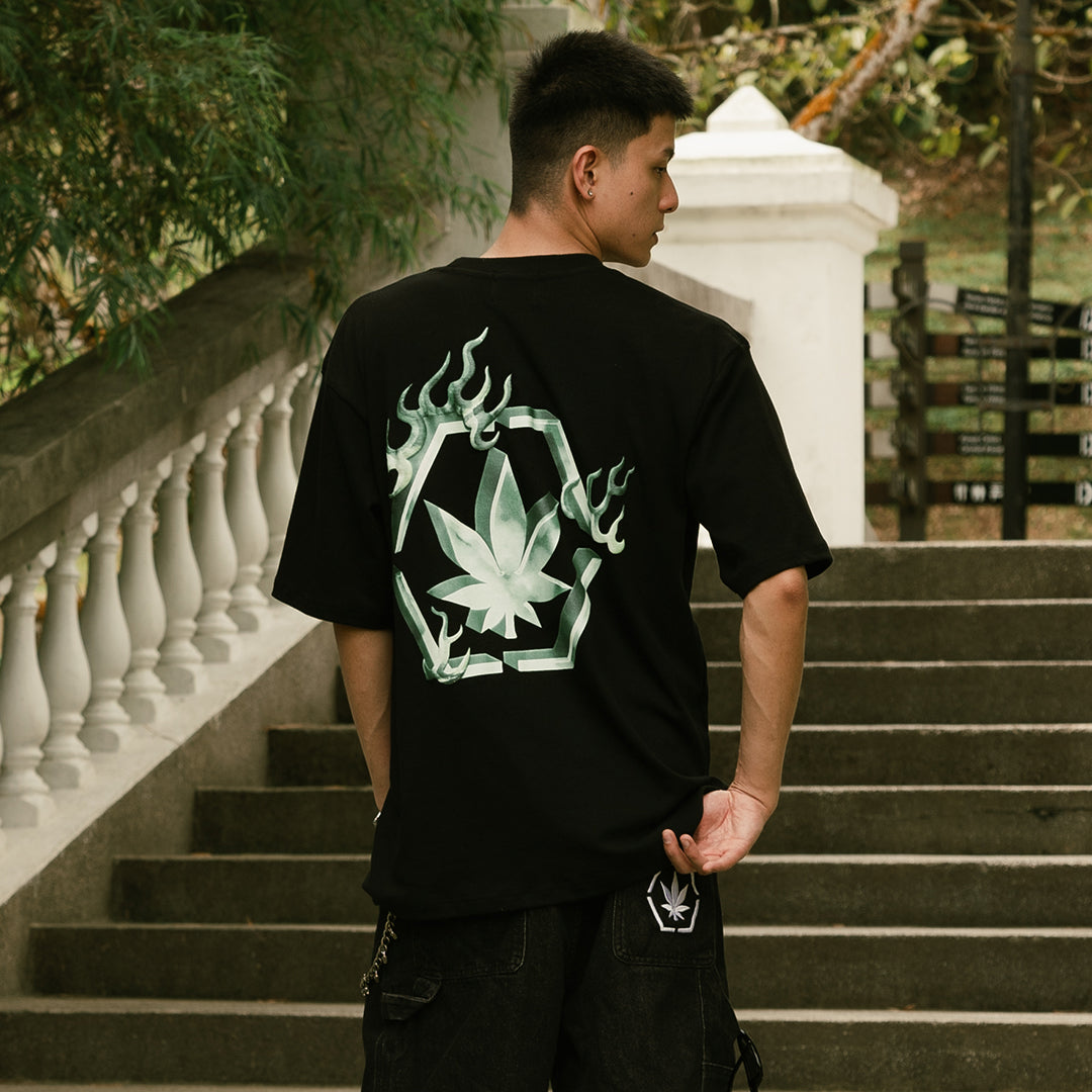 Golden Jade : Genetic Hexagon Jade Tee Black