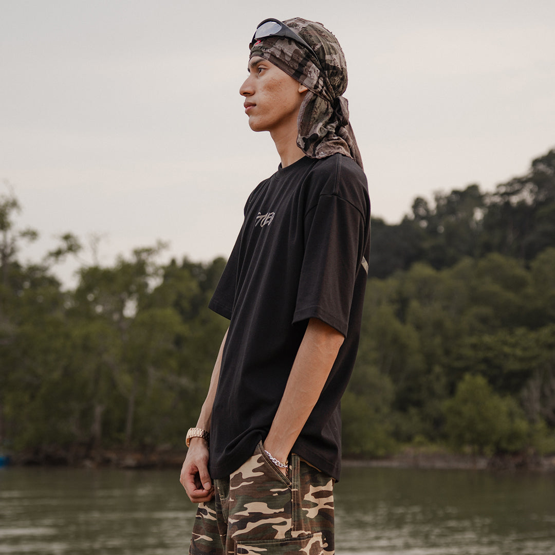 Blessed25 :  Hexagon Camo Tee Black