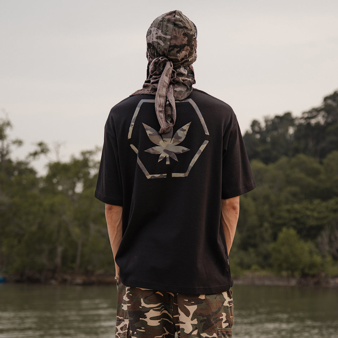 Blessed25 :  Hexagon Camo Tee Black