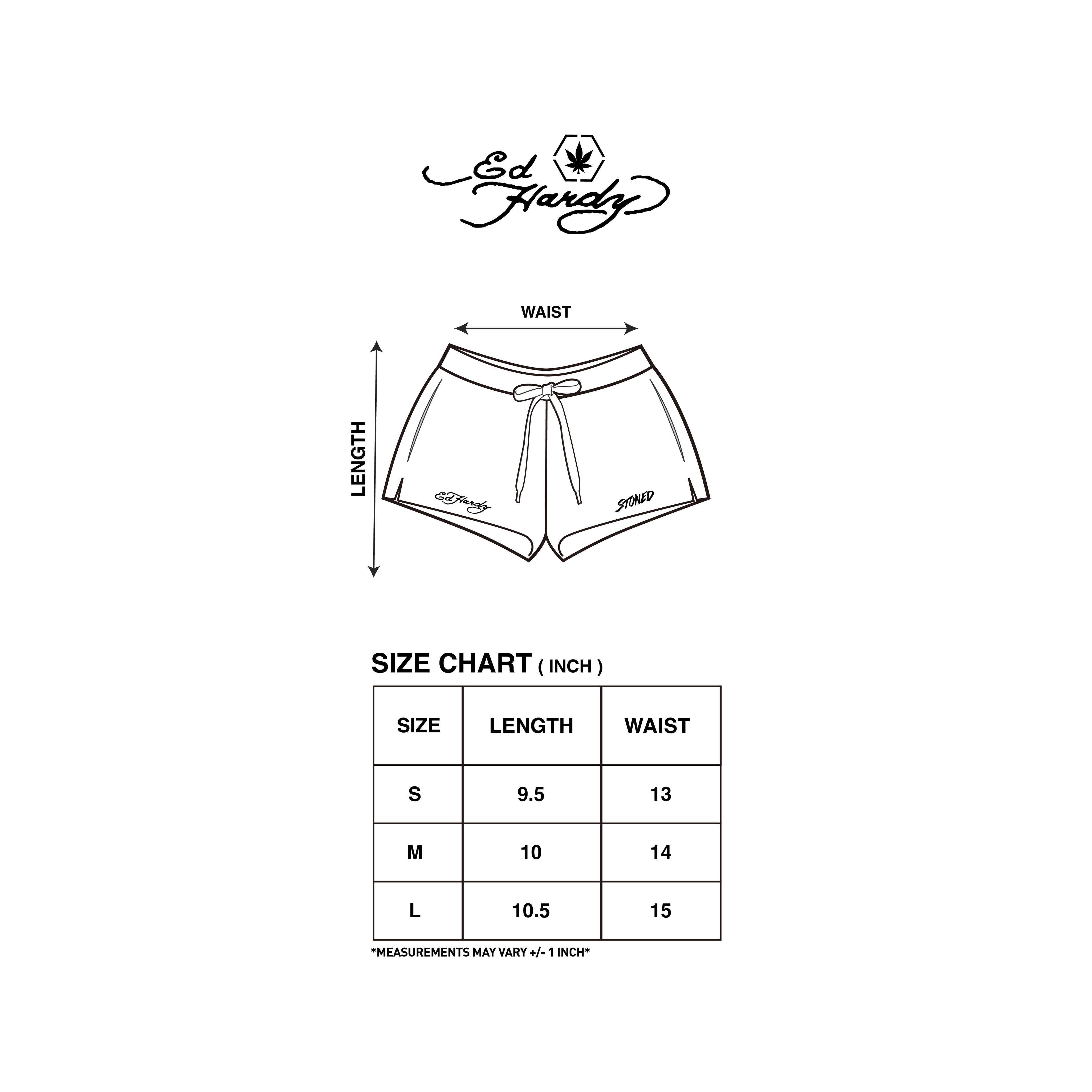 Stoned x Ed Hardy : Rhinestone Womens Shorts Grey