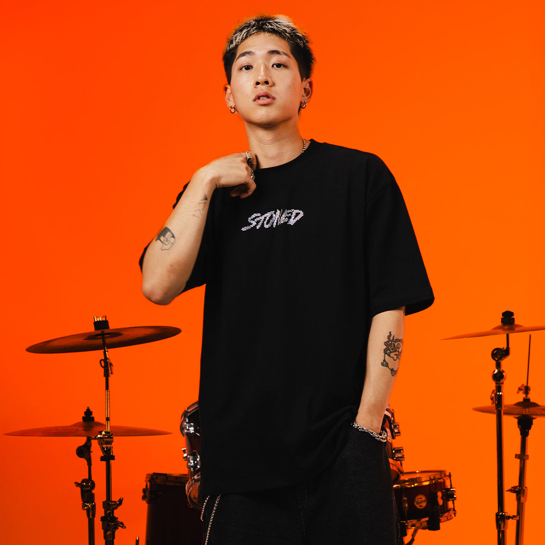 Milestoned : Genetic Rhinestone Tee Black