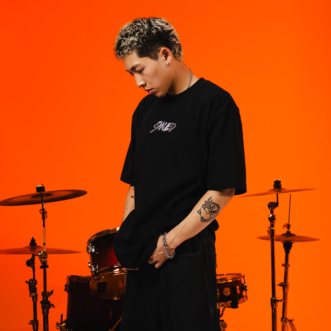 Milestoned : Genetic Rhinestone Tee Black