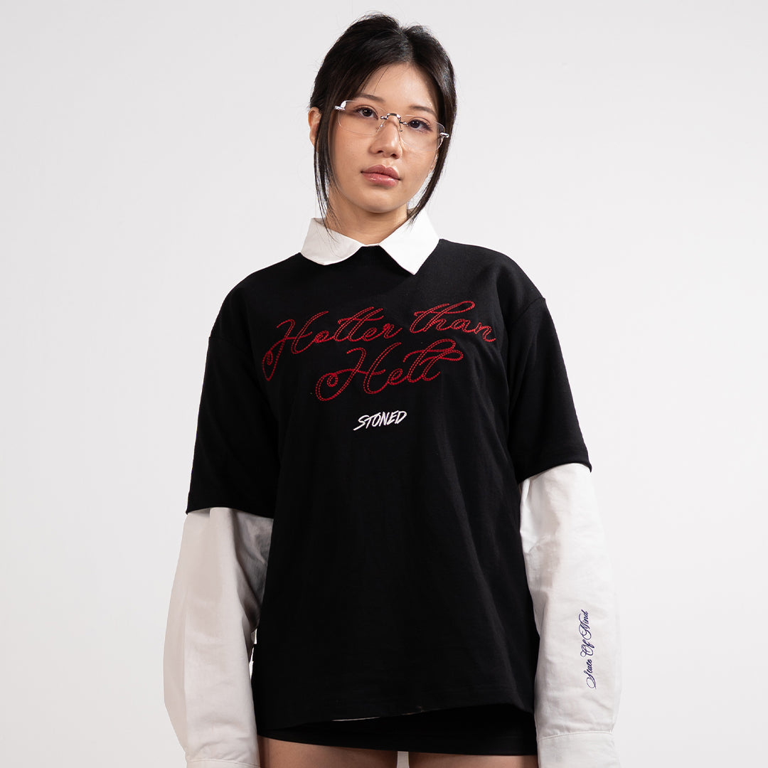 Stoned x Ms Puiyi : Hotter Than Hell Tshirt Black