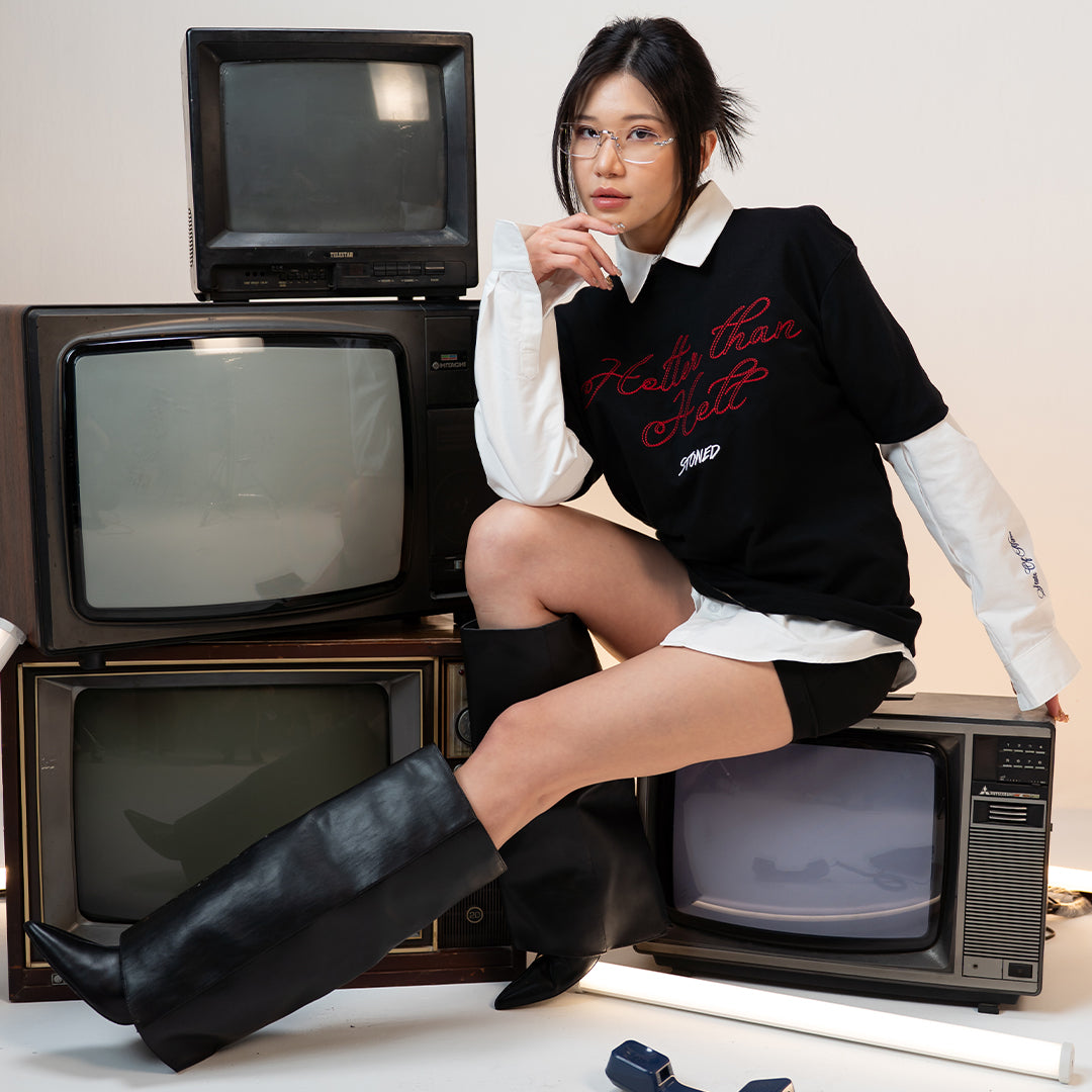 Stoned x Ms Puiyi : Hotter Than Hell Tshirt Black