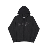 Supplier : Pleats Zip Hoodie Black