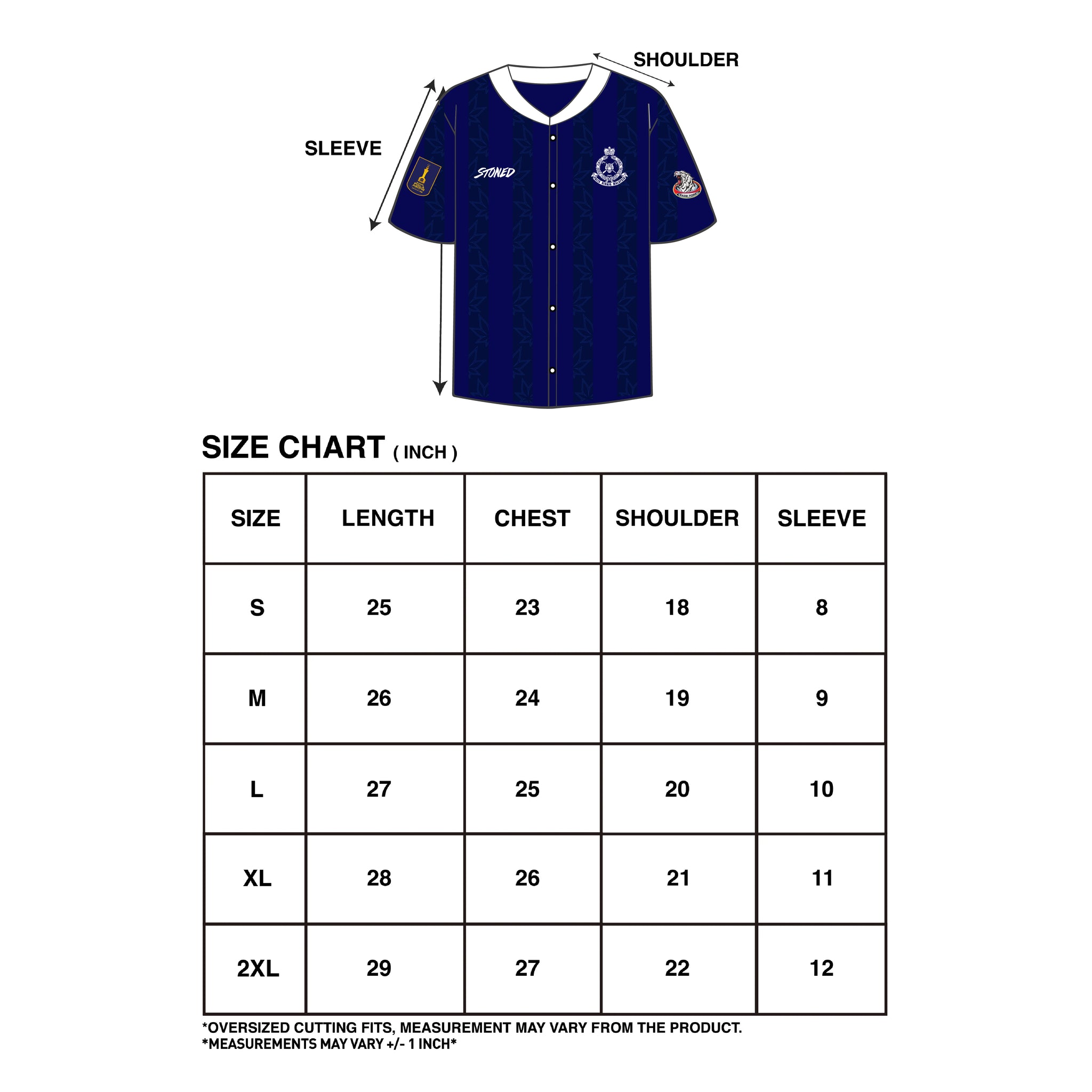 STONED x PDRM RUGBY : Championship Baseball Shirt Navy