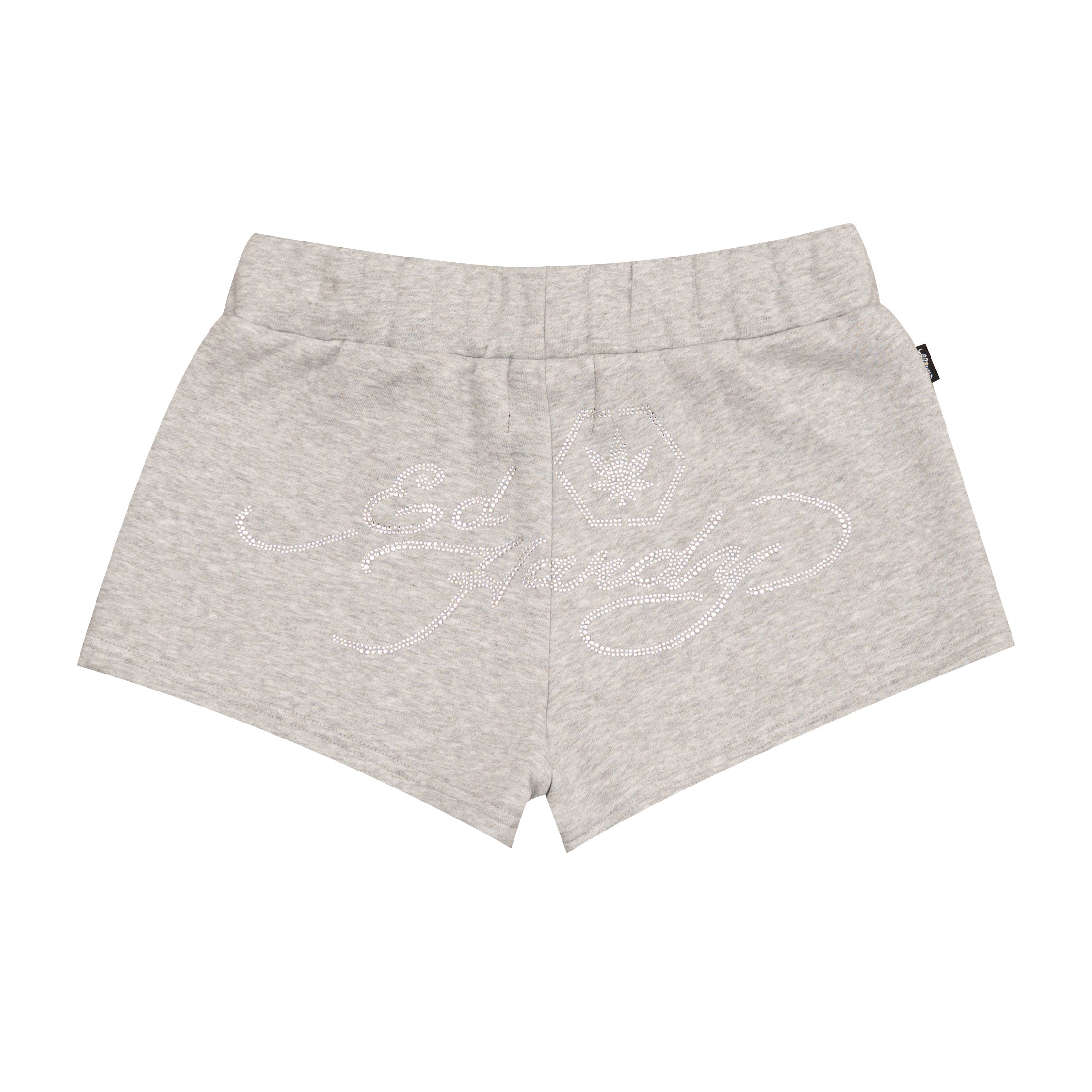 Stoned x Ed Hardy : Rhinestone Womens Shorts Grey