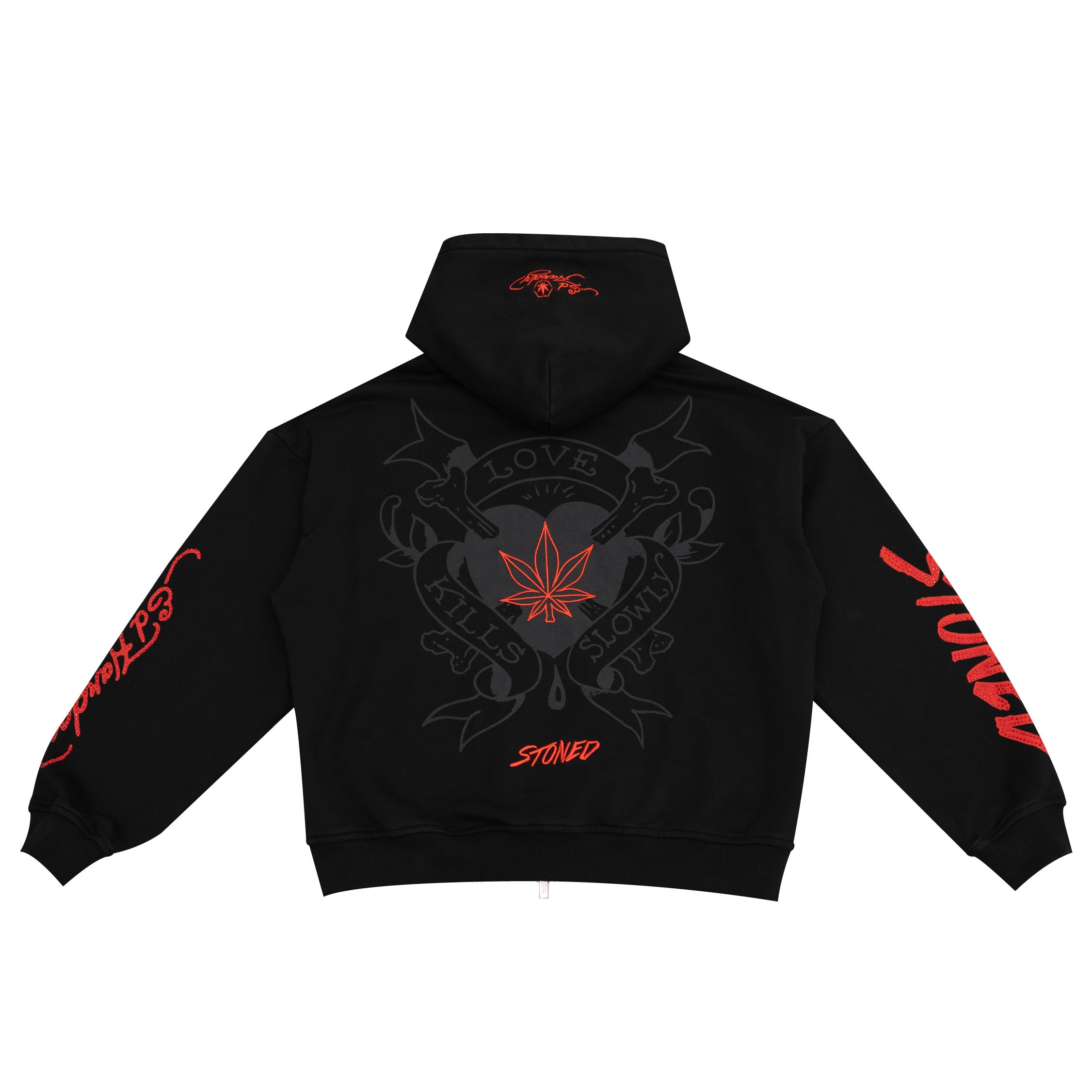 Stoned x Ed Hardy : Black Widow Zip Up Hoodie