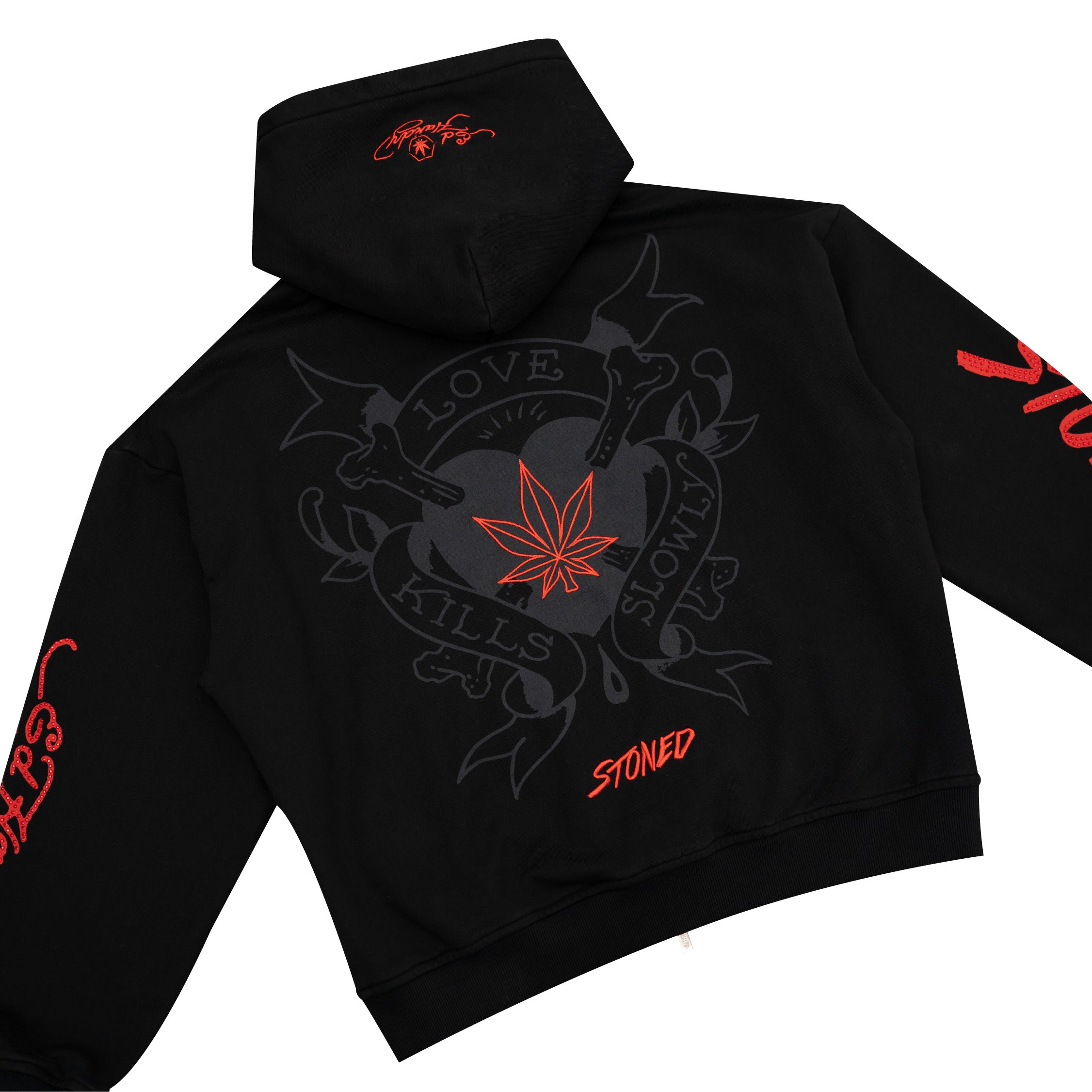 Stoned x Ed Hardy : Black Widow Zip Up Hoodie