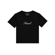 Dark Horse : Cursive Logo Crop Top Black
